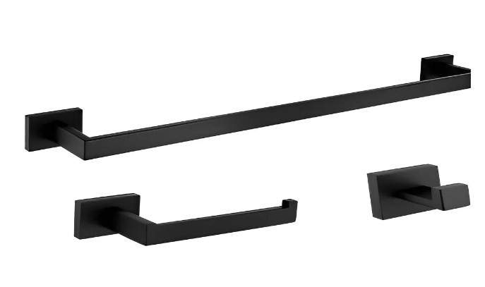 TOWEL BAR BLACK 3 PC SET