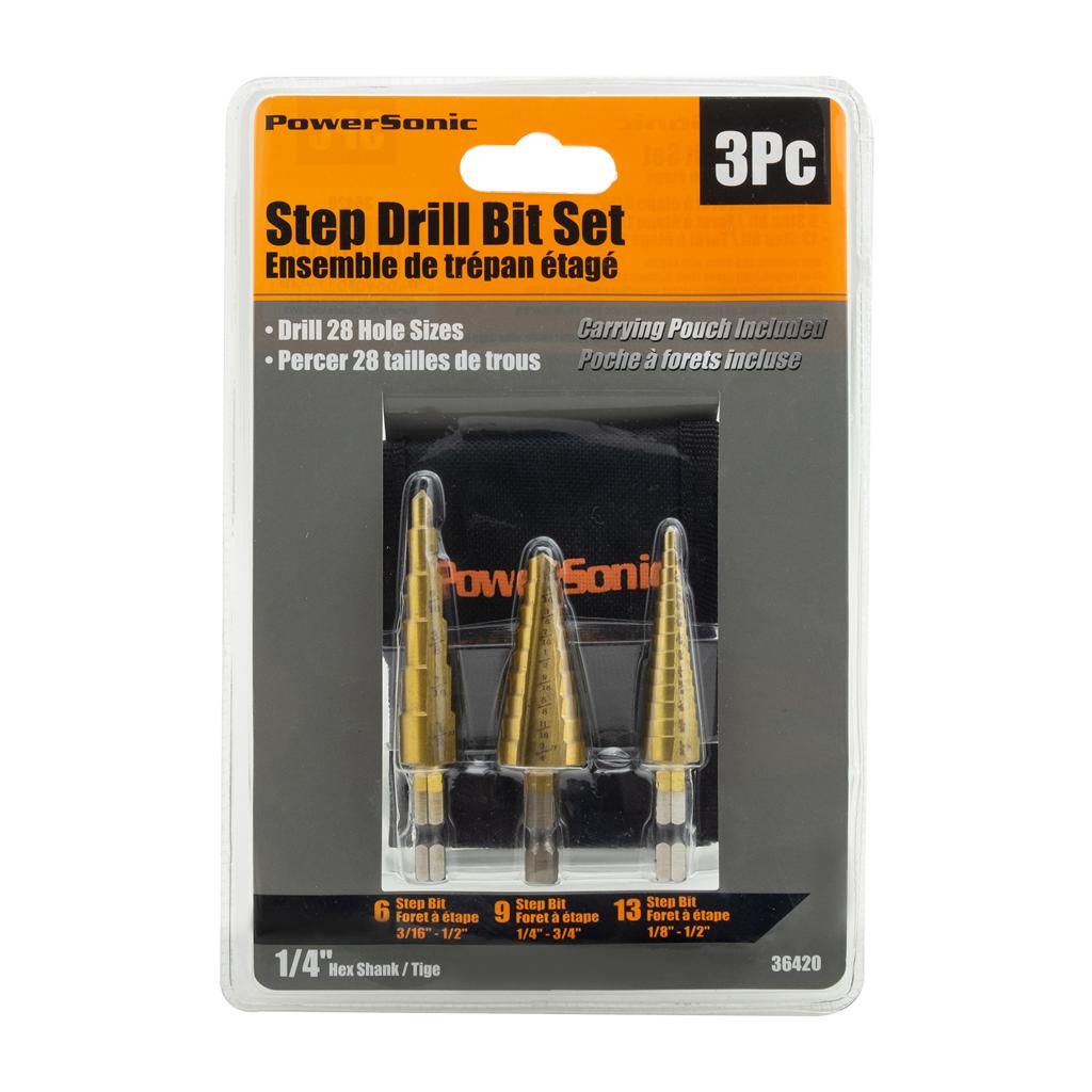 STEP DRILL BIT SET 3PC