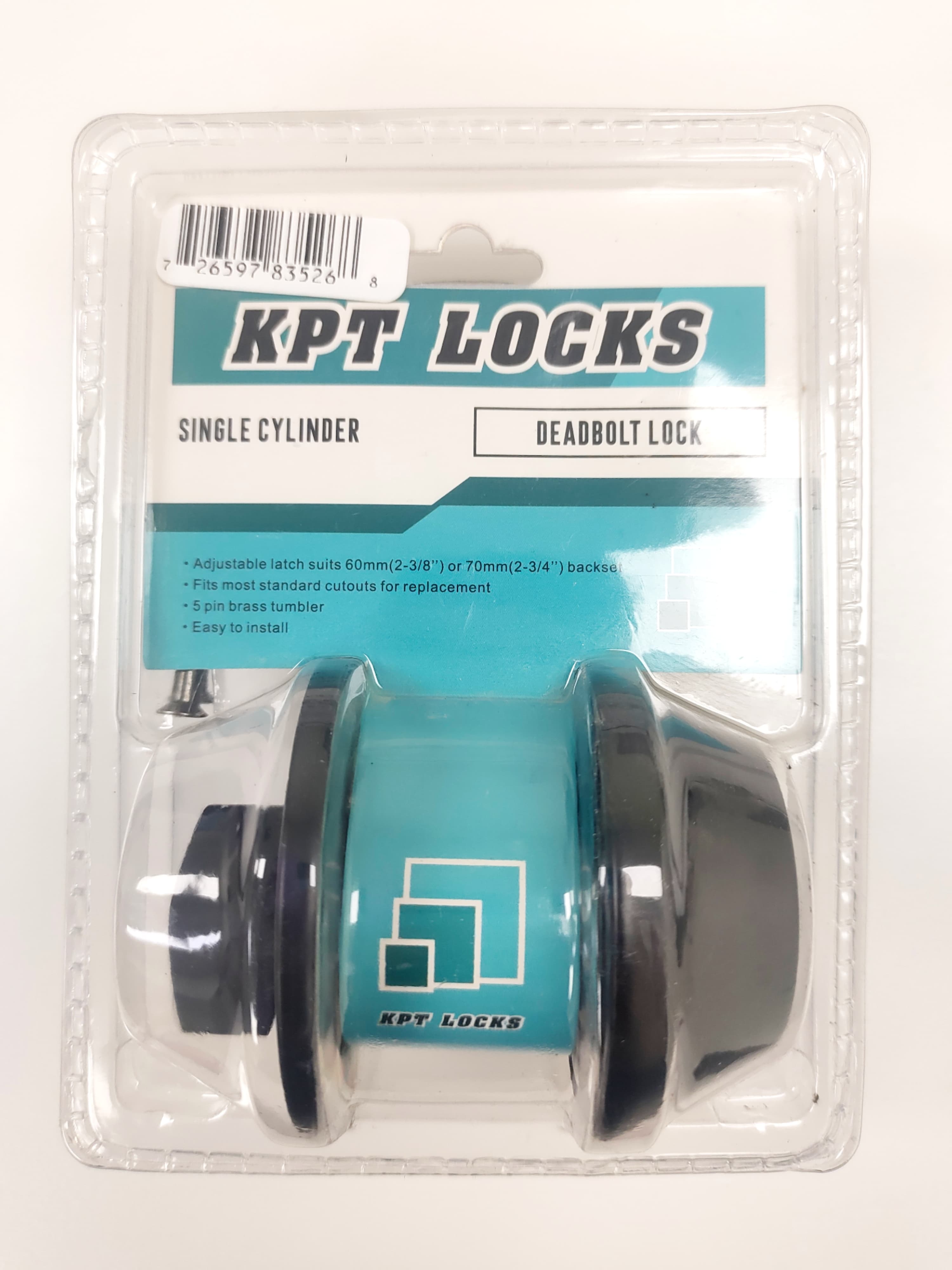 (KPT) SINGLE DEADBOLT LOCK BLACK