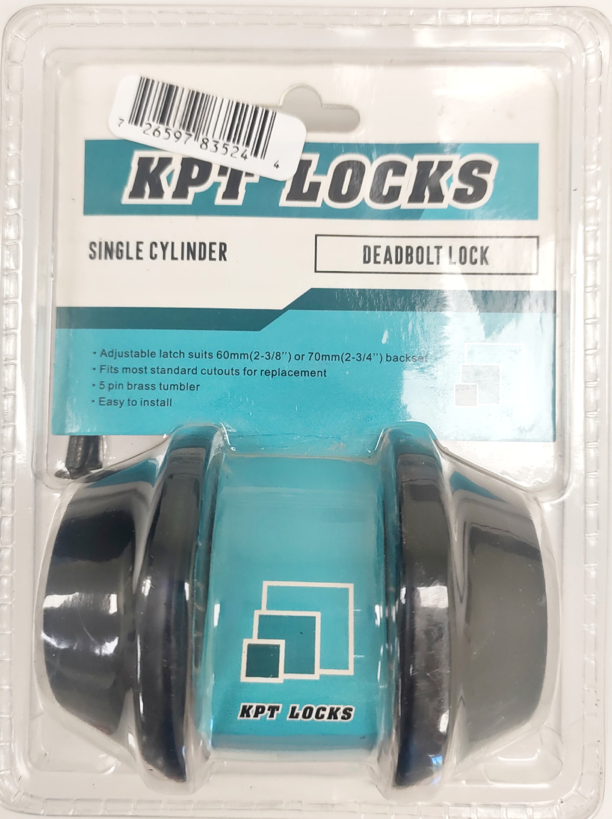 KPT DEADBOLT DOUBLE CYLDER BLACK