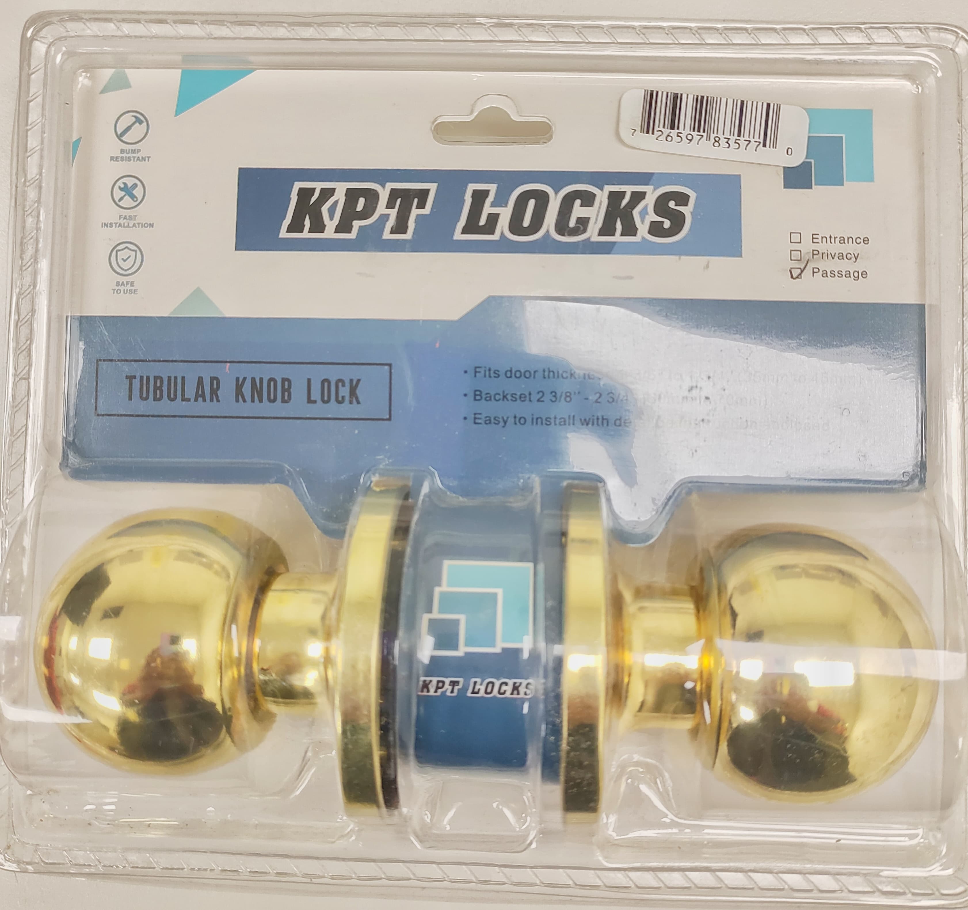 KPT KNOB LOCK PASSAGE GOLD