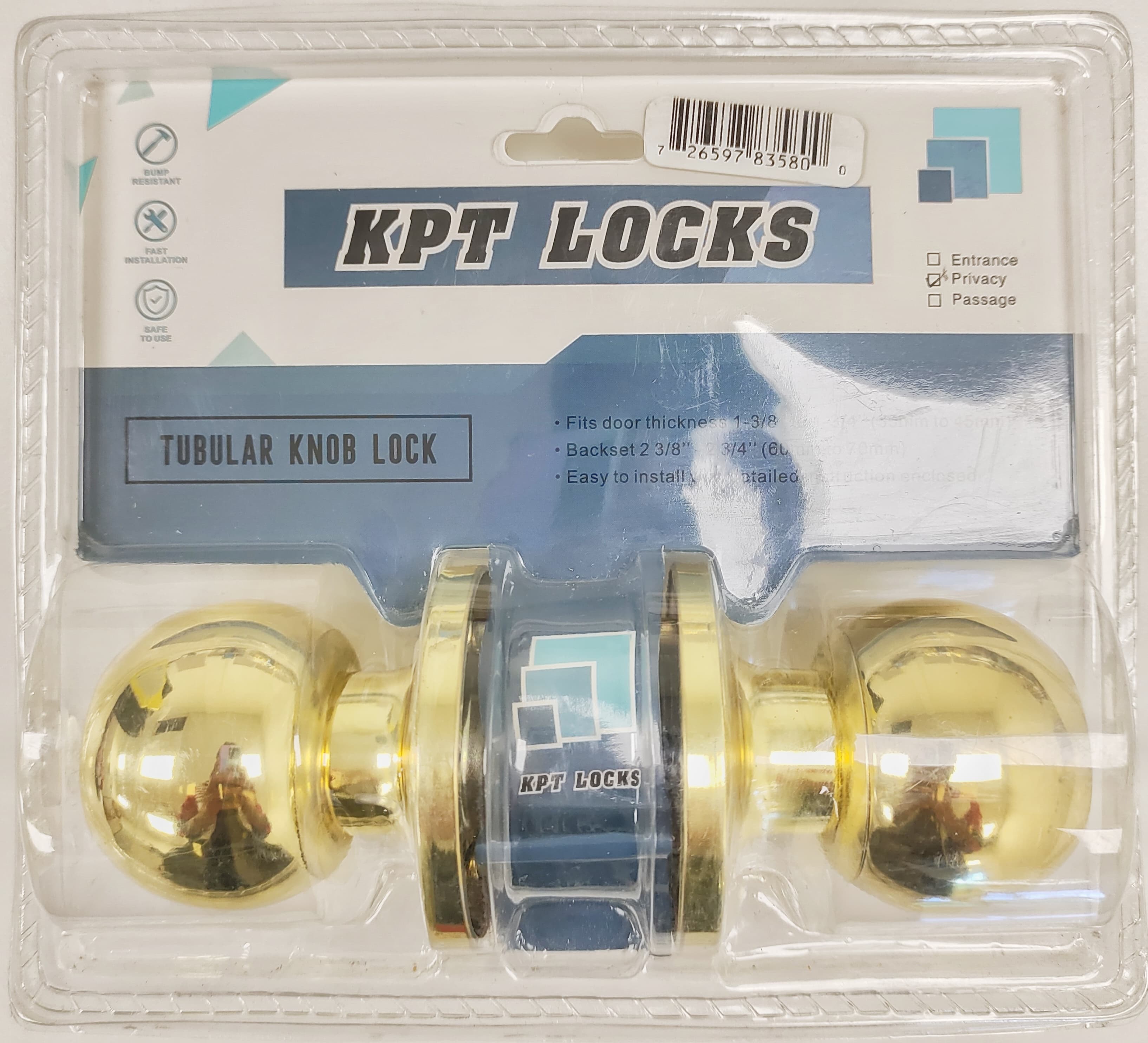 KPT KNOB LOCK PRIVACY GOLD