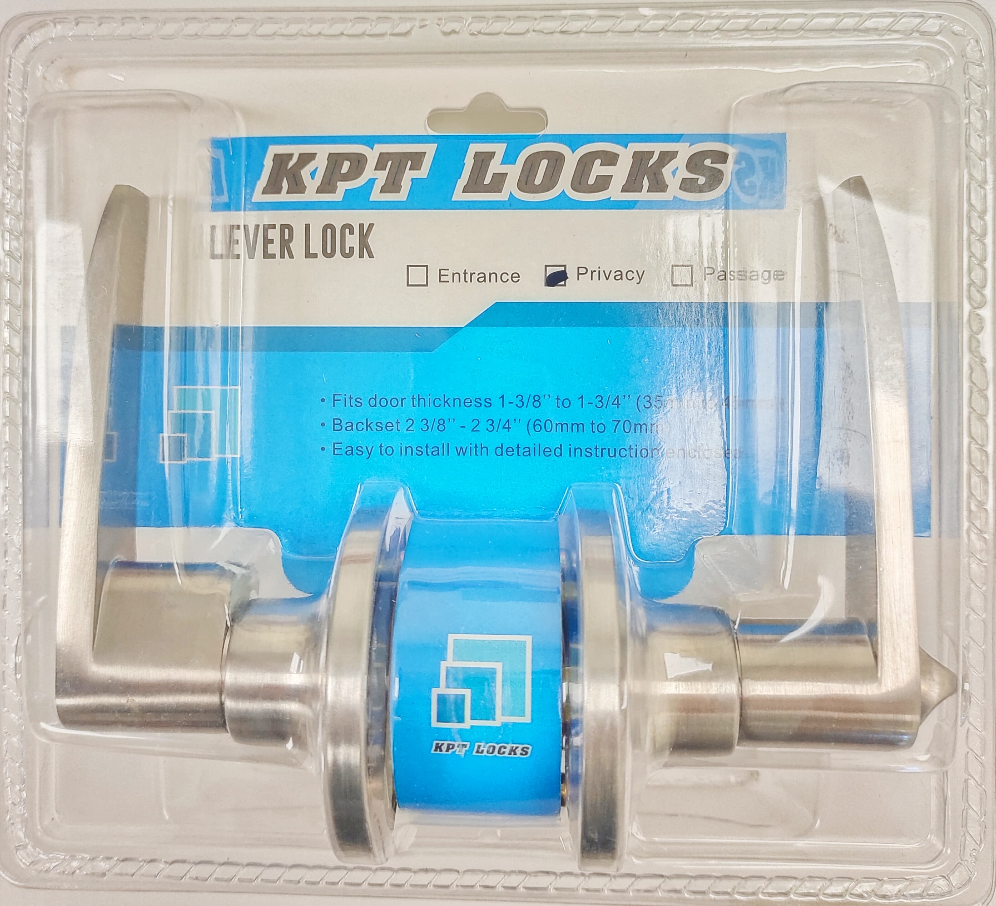 KPT LEVER LOCK PRIVACY SILVER