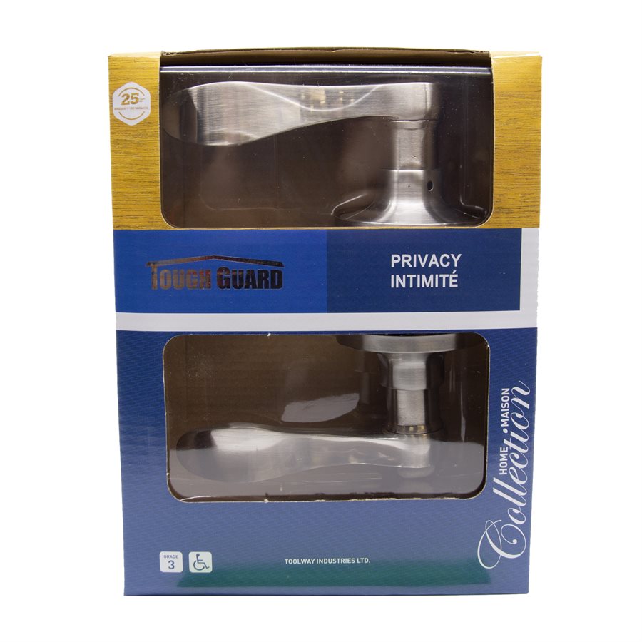 LOCK LEVER CURVE PRIVACY SILVER