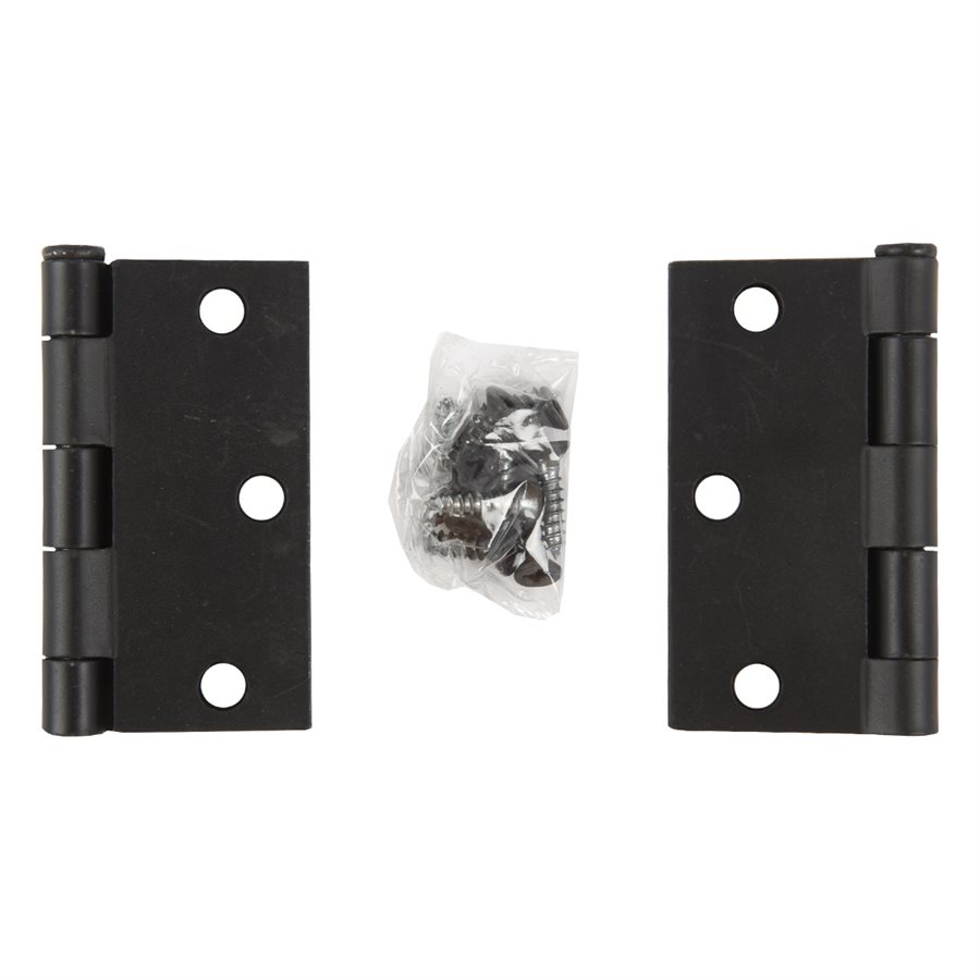 2PC HINGE 3X3X2MM BLACK STEEL