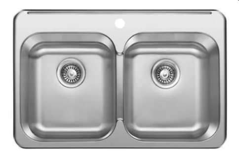 TOPMOUNT DOUBLE SINK ONE HOLE
