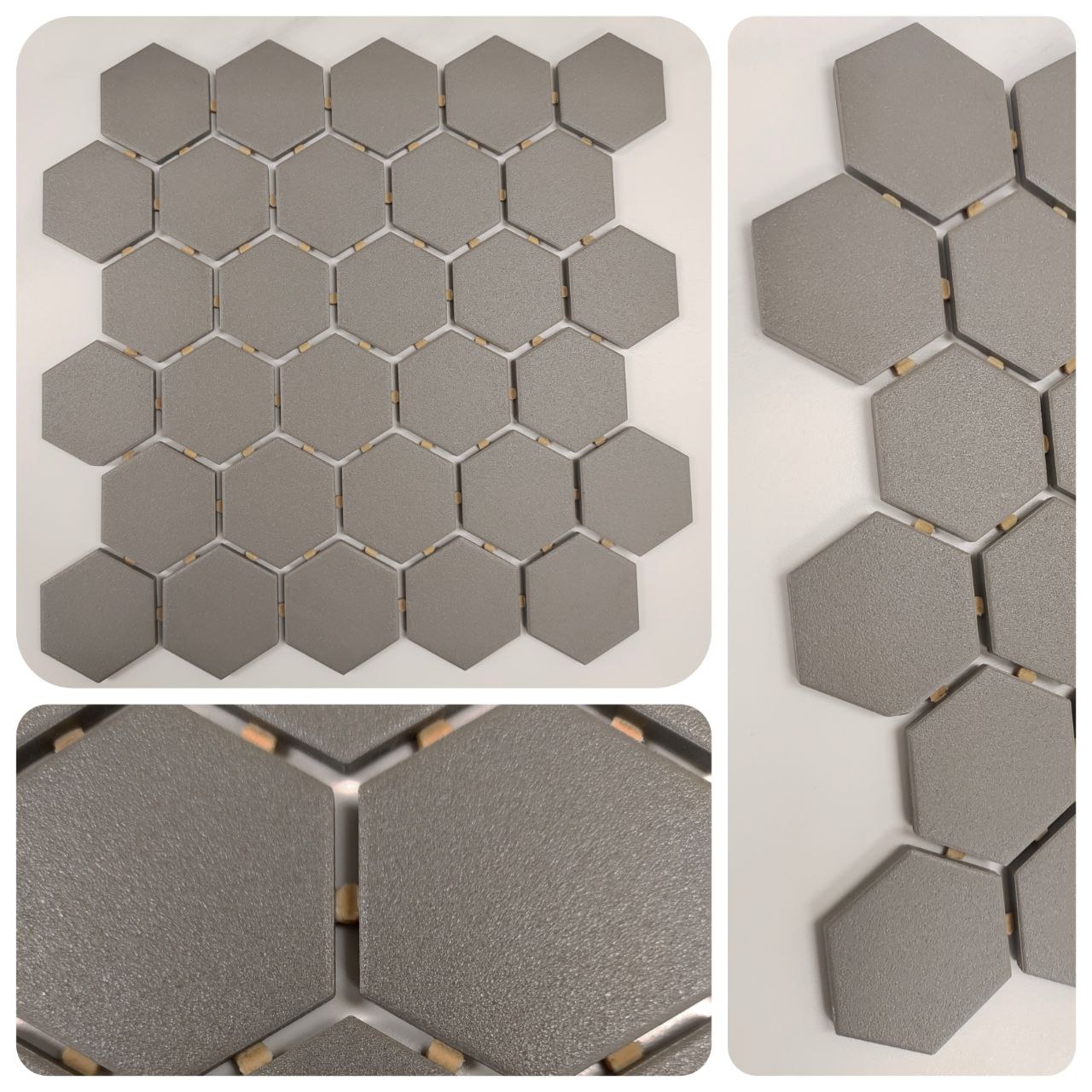 HEXAGON DARK GREY 2"