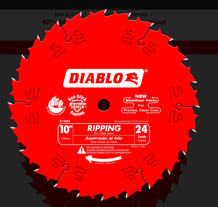 10X24 TOOTH RIPPING SAW BLADE