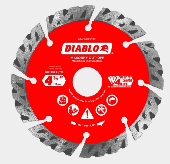 4-1/2INCUT-OFF DISCS FOR MASONRY