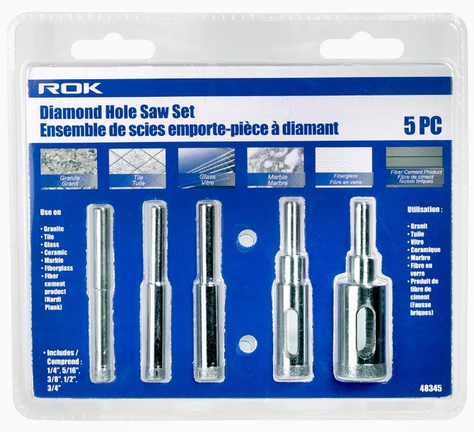 DIAMOND HOLE SAW SET 5PC