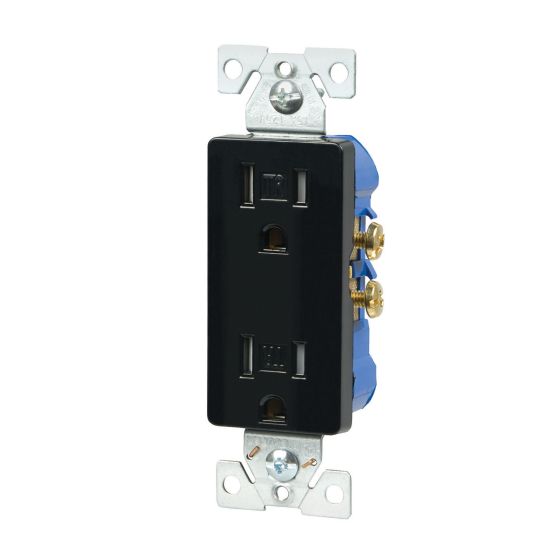 RECEPTACLE TR BLACK 15A