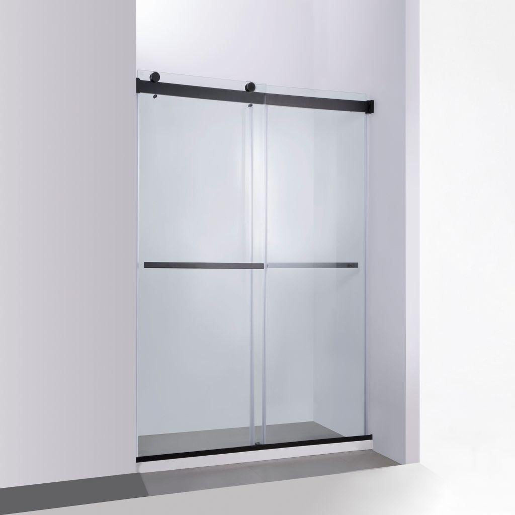 SHOWER DOOR 48X72 MATT BLACK
