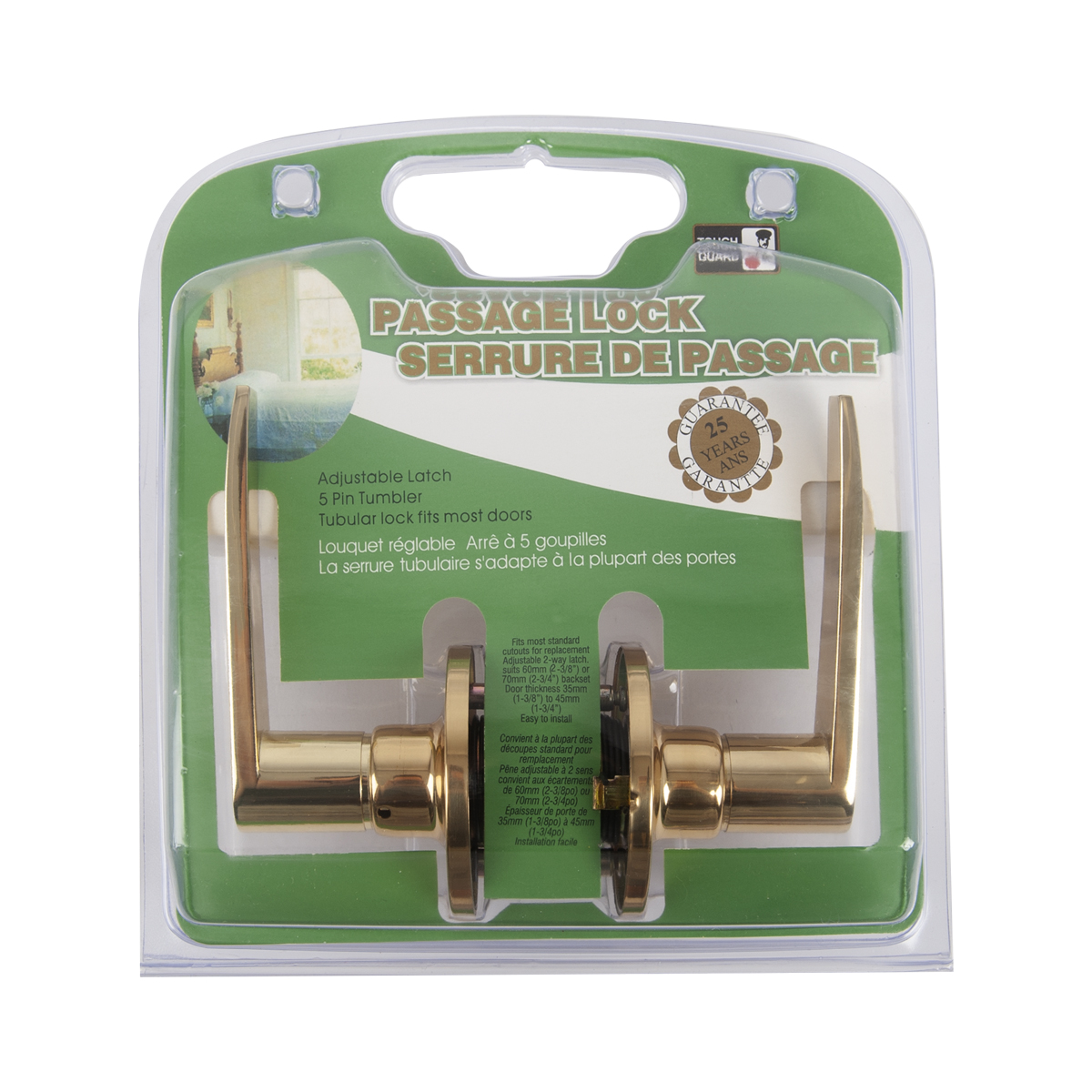 DOOR LOCK LEVER PASSAGE GOLD