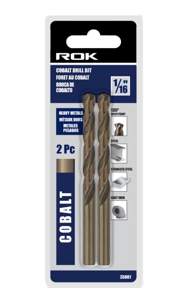 DRILL BIT COBALT 1/16'' 2PC