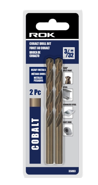 DRILL BIT COBALT 3/32'' 2PC