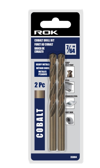 DRILL BIT COBALT 7/64'' 2PC