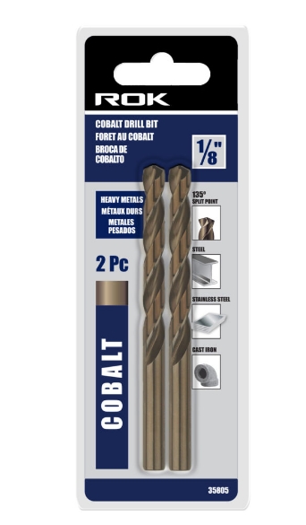 DRILL BIT COBALT 1/8'' 2PC