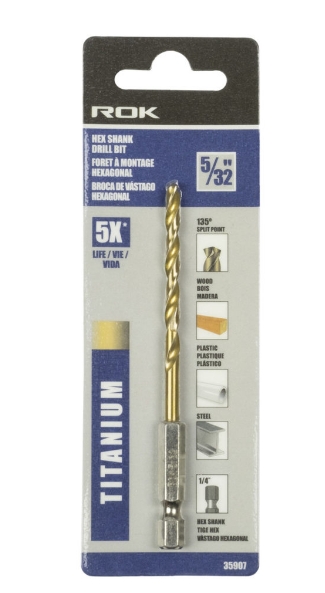 HEX SHANK DRILL BIT TITANIUM 5/3