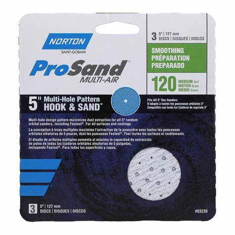 DISC 5IN 5 HOLE 120 GRIT