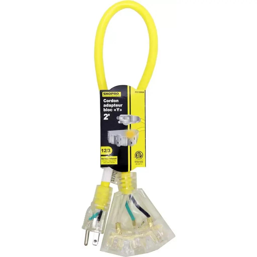 ADAPTOR OUTLET CORD YELLOW