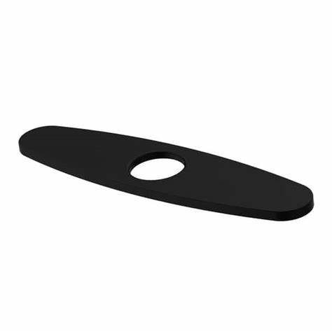 FAUCET PLATE MAT BLK ROUND SHORT