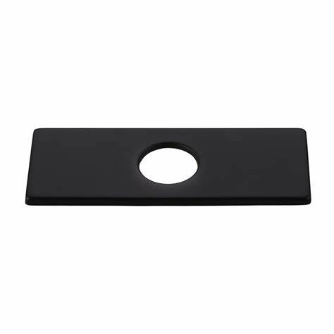 FAUCET PLATE MAT BLK ROUND SQUAR