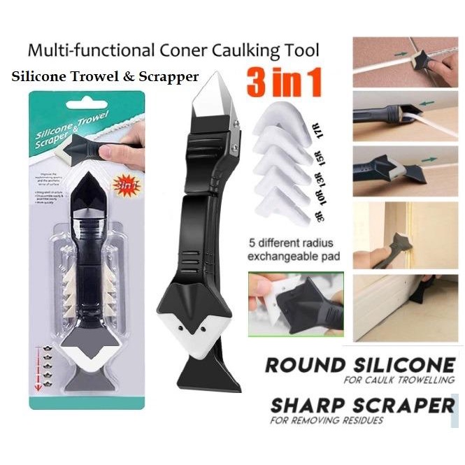 SILICONE TROWEL SCRAPER 3IN1