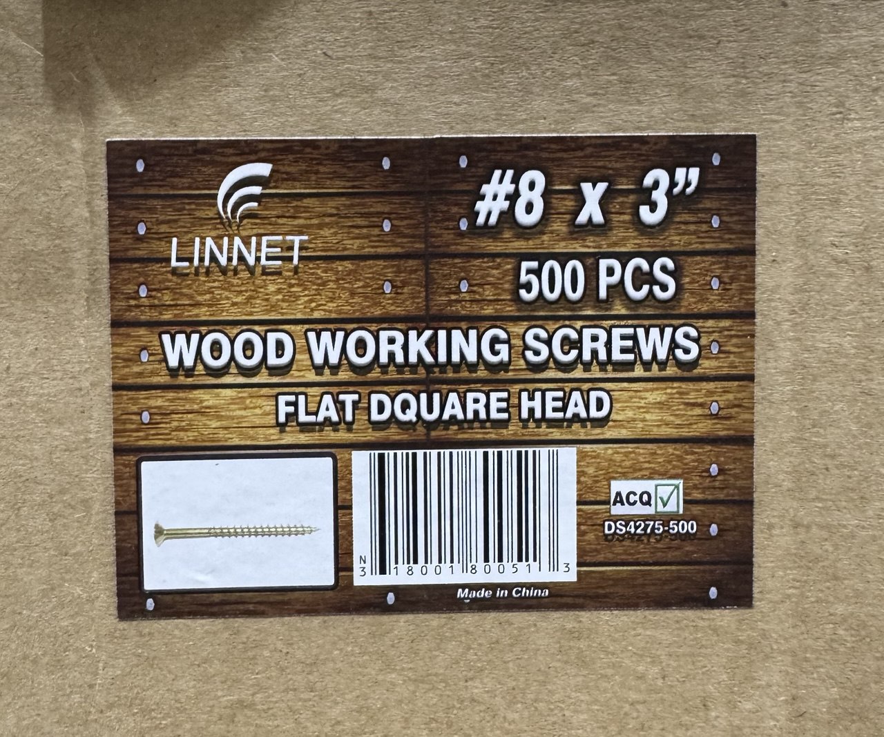 WOOD SCREW 8 X 3" 500 PCS