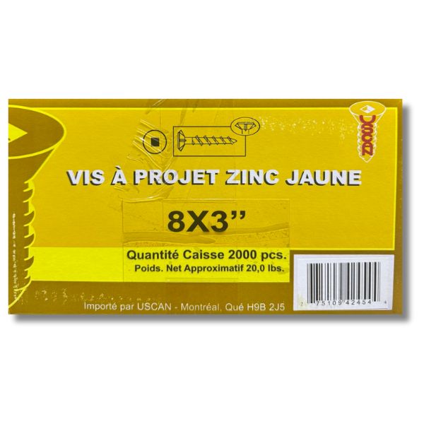 FLOORING SCREW YELLOW 8 X 3" 2K