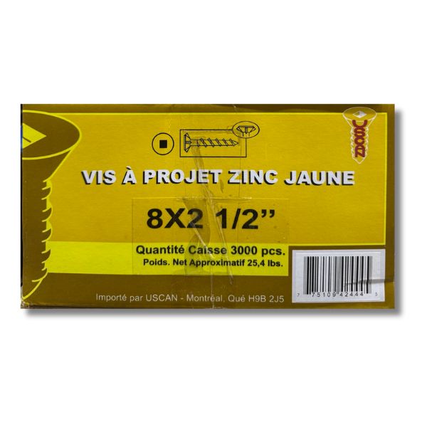 FLOORING SCREW YELLOW 8X2-1/2 3K