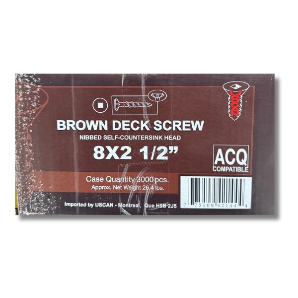 DECK SCREW BROWN 8 X 2-1/2" 3K