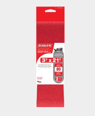SANDING BELT 3"X21" 80GRIT 2PC
