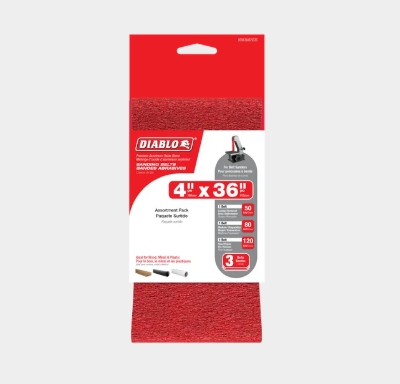ASSORTMENT PK 4"X36"SANDING BELT