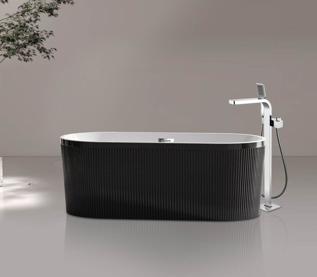 FREESTANDING  WHITE&BK TUB 66X32