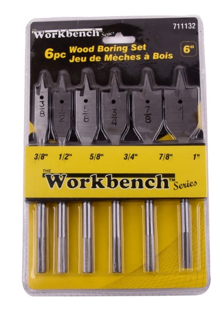 6PC DRIL BIT WOOD BORING 6IN SET