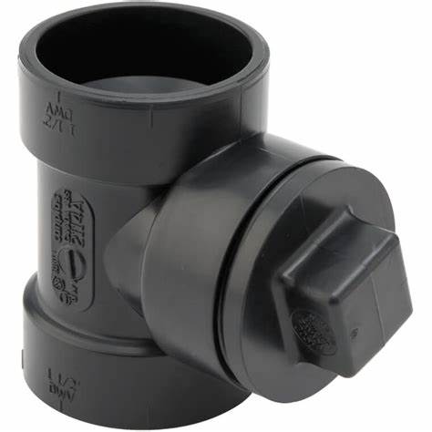 KPT ABS Cleanout Tee W Plug 4" x 4" x 3"