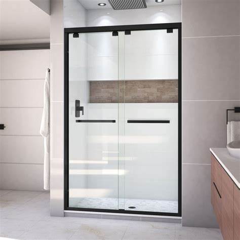 KPT Framed Shower Door � 60x60" Black