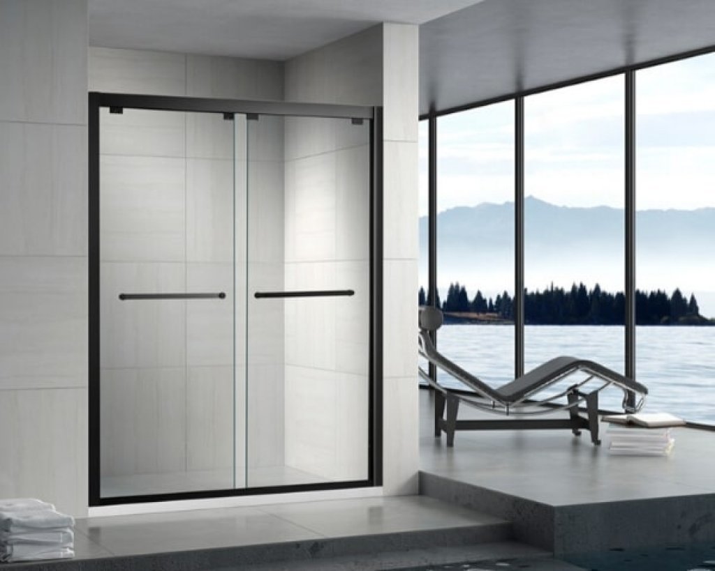 KPT Framed Shower Door � 60x60" Black