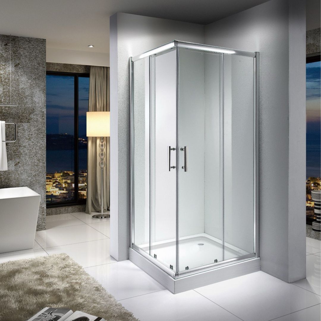 KPT L-Shaped Square Shower Door � 60x36x71" Chrome
