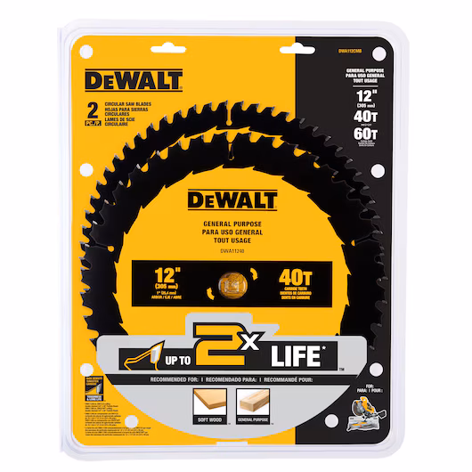 Dewalt Saw Blade � 12" x 60T (Pack of 2)