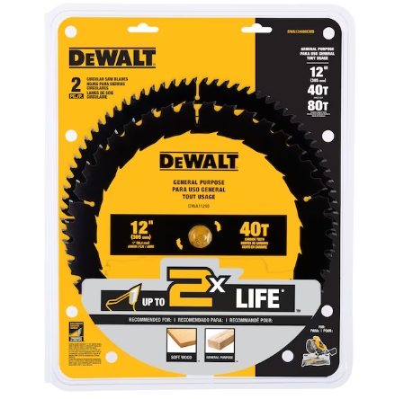 Dewalt Saw Blades � 12" x 40T & 80T