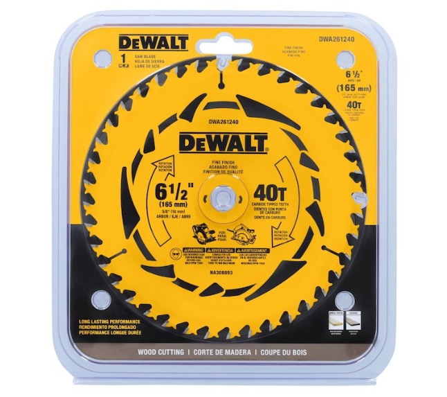 Dewalt Saw Blade � 6-1/2" x 40T