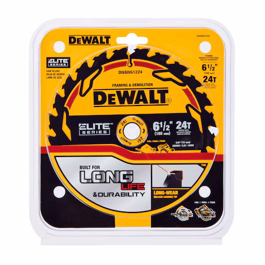 Dewalt Elite Series Saw Blade � 6-1/2" x 24T
