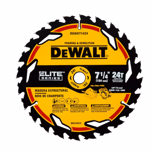 Dewalt Elite Series Saw Blade � 7-1/4" x 24T