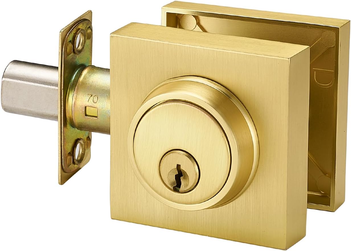 KPT Square Deadbolt - Gold