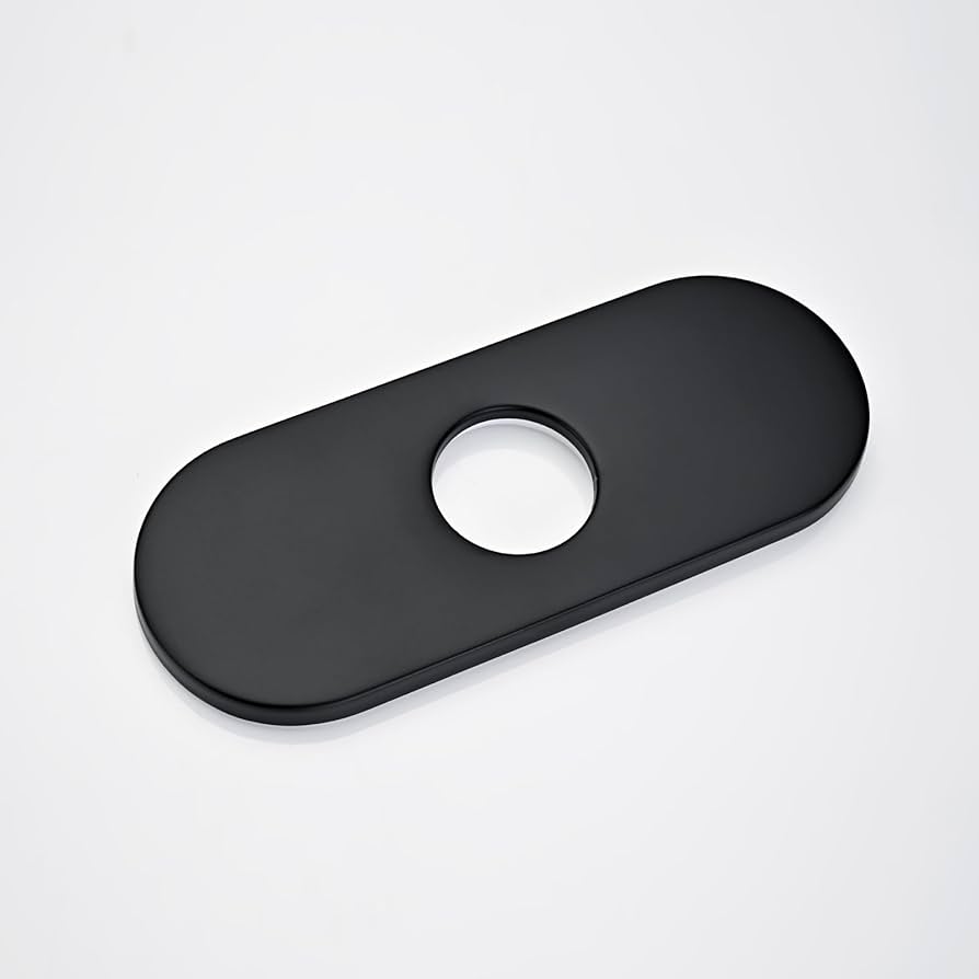 Faucet Plate Round Short - Matt Black