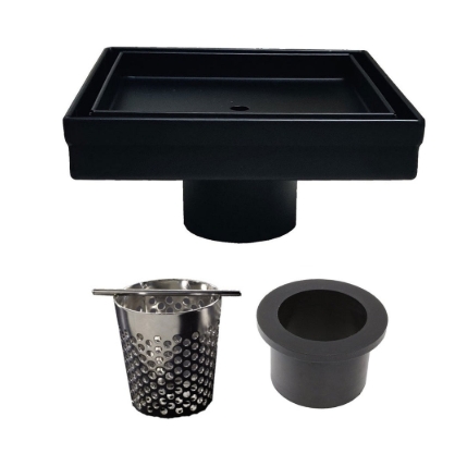 KPT Shower Drain Tile Insert � 5" Black