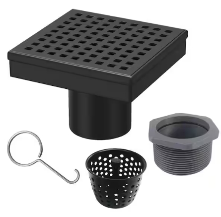 KPT Shower Drain Grid � 5" Matt Black