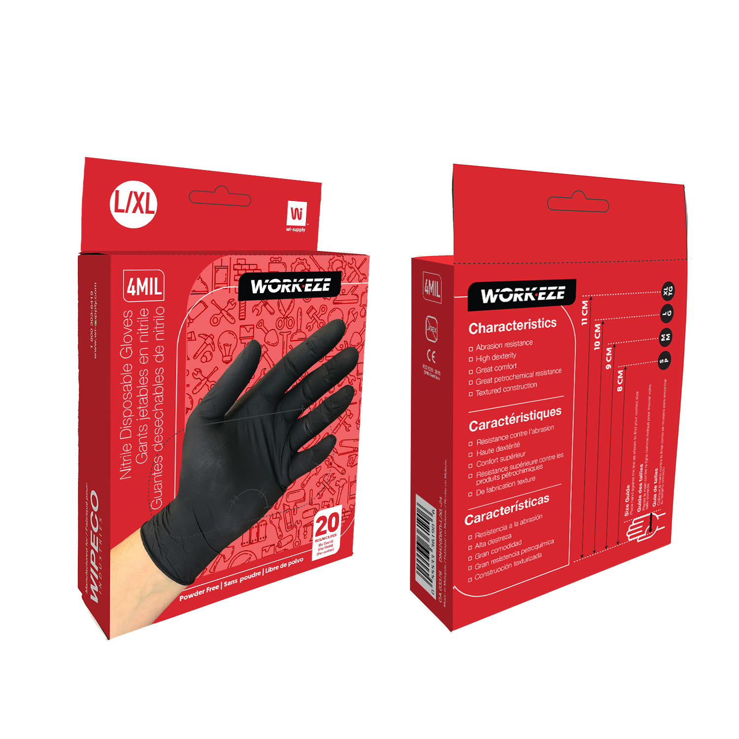 DISPOSABLE GLOVES 4MIL L / XL