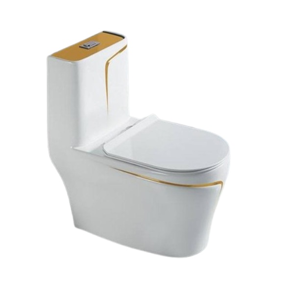 KPT One-Piece Toilet White & Gold HF2217Z-WG